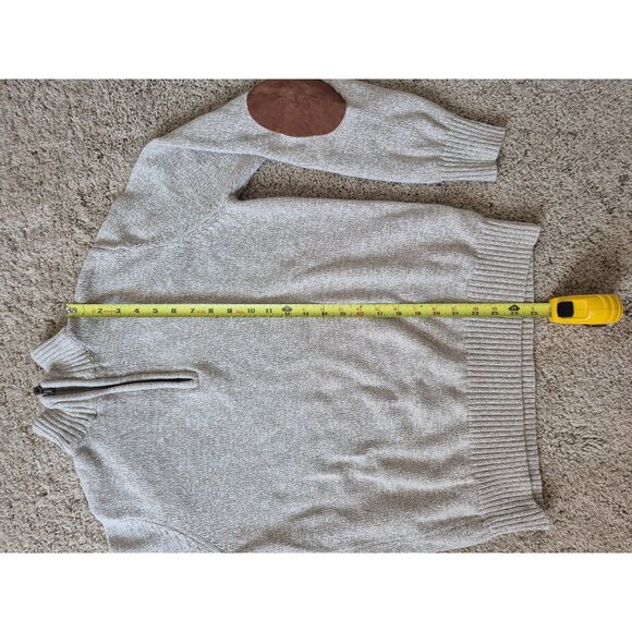 St. John's Bay Mens Cotton Turtleneck Pullover Sweater Patches Comfort Size M - Picture 3 of 7